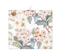 Poadnly Fiore Acquerello Pastello Botanico Rosa, Tappetini scolapiatti assorbenti, Tappetino scolapiatti per il bancone della cucina 41x46 cm