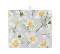 Poadnly Fiori di camomilla, Tappetini scolapiatti assorbenti, Tappetino scolapiatti per il bancone della cucina 41x46 cm