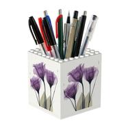 Poadnly Fiori di speranza viola lavanda, Portapenne e portamatite per ufficio, casa e scuola, organizer compatto da scrivania per articoli di cancelleria.