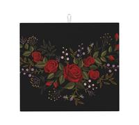 Poadnly Fiori Rose Westernch, Tappetini scolapiatti assorbenti, Tappetino scolapiatti per il bancone della cucina 41x46 cm