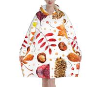 Poadnly Foglia botanica autunnale,Felpa con cappuccio oversize da donna, felpa con cappuccio, coperta in flanella