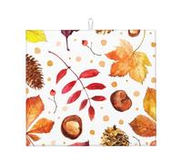 Poadnly Foglia botanica autunnale, Tappetini scolapiatti assorbenti, Tappetino scolapiatti per il bancone della cucina 41x46 cm