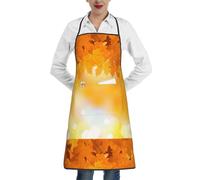 Poadnly Foglie autunnali, Grembiuli da cucina con tasche, grembiule da cuoco impermeabile regolabile