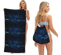 Poadnly Formule luminose di fisica matematica e chimica, Set 2 in 1: asciugamano e borsa ripiegabile, telo mare con zainetto a sacca per viaggi, vacanze e campeggio