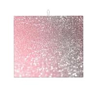 Poadnly Glitter di lusso alla moda in oro rosa e rosa scintillante, Tappetini scolapiatti assorbenti, Tappetino scolapiatti per il bancone della cucina 41x46 cm