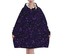 Poadnly Glitter viola ametista scuro,Felpa con cappuccio oversize da donna, felpa con cappuccio, coperta in flanella