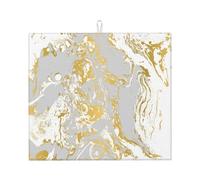 Poadnly Increspature di agata grigia e oro, Tappetini scolapiatti assorbenti, Tappetino scolapiatti per il bancone della cucina 41x46 cm