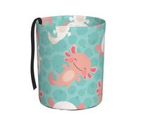 Poadnly Kawaii Baby Cute Axolotl,Cestino per auto, cestino per rifiuti da appendere, resistente all'acqua, ideale per campeggio e viaggi.
