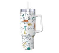 Poadnly Laboratorio di scienze, didattica, biologia, chimica,Tazza Ice Bully da 40 oz con manico, coperchio, cannuccia, in acciaio inossidabile, tazza da caffè per auto.