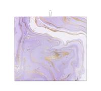 Poadnly Lavanda Viola Marmo Linea Dorata, Tappetini scolapiatti assorbenti, Tappetino scolapiatti per il bancone della cucina 41x46 cm