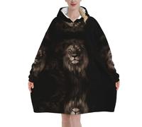Poadnly Leone in caduta 3D,Felpa con cappuccio oversize da donna, felpa con cappuccio, coperta in flanella