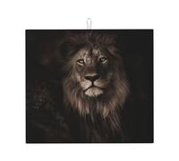 Poadnly Leone in caduta 3D, Tappetini scolapiatti assorbenti, Tappetino scolapiatti per il bancone della cucina 41x46 cm