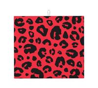 Poadnly Leopardo Leone Tigre Animale Pri, Tappetini scolapiatti assorbenti, Tappetino scolapiatti per il bancone della cucina 41x46 cm