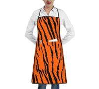 Poadnly Leopardo tigre arancione, Grembiuli da cucina con tasche, grembiule da cuoco impermeabile regolabile