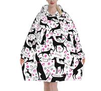 Poadnly Levrieri e cuore di zampa,Felpa con cappuccio oversize da donna, felpa con cappuccio, coperta in flanella