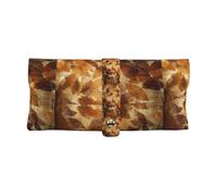 Poadnly Lino autunnale marrone beige foglie dorate, Custodia morbida per occhiali, custodia portatile per occhiali, custodia antigraffio per occhiali