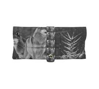 Poadnly Lupo selvaggio stampato, Custodia morbida per occhiali, custodia portatile per occhiali, custodia antigraffio per occhiali