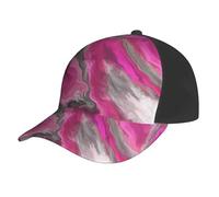 Poadnly Magenta Nero Grigio Gioiello Tono Fluido Arte Swirl,Cappellino da Baseball Regolabile, Classico, da papà, da Camionista