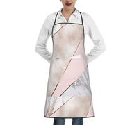 Poadnly Marmo rosa misto oro unito, Grembiuli da cucina con tasche, grembiule da cuoco impermeabile regolabile