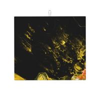 Poadnly Moda Oro Nero, Tappetini scolapiatti assorbenti, Tappetino scolapiatti per il bancone della cucina 41x46 cm