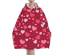 Poadnly Modello a forma di cuore per San Valentino,Felpa con cappuccio oversize da donna, felpa con cappuccio, coperta in flanella