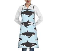 Poadnly Modello animale balena, Grembiuli da cucina con tasche, grembiule da cuoco impermeabile regolabile