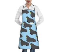 Poadnly Modello animale tricheco, Grembiuli da cucina con tasche, grembiule da cuoco impermeabile regolabile