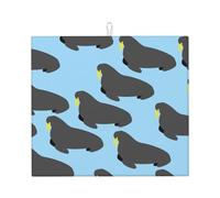 Poadnly Modello animale tricheco, Tappetini scolapiatti assorbenti, Tappetino scolapiatti per il bancone della cucina 41x46 cm