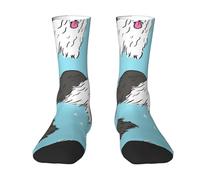 Poadnly Modello del cane da pastore inglese antico,Calzini sportivi a compressione per unisex, calze sportive per adulti