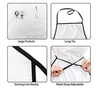 Poadnly Modello del cane dalmata, Grembiuli da cucina con tasche, grembiule da cuoco impermeabile regolabile