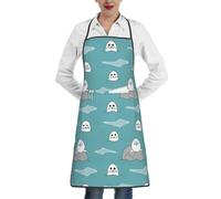 Poadnly Modello di foca con animale marino, Grembiuli da cucina con tasche, grembiule da cuoco impermeabile regolabile