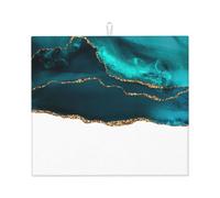 Poadnly Moderno ed elegante agata verde acqua su bianco, Tappetini scolapiatti assorbenti, Tappetino scolapiatti per il bancone della cucina 41x46 cm