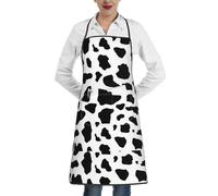 Poadnly Mucca (carattere piccolo), Grembiuli da cucina con tasche, grembiule da cuoco impermeabile regolabile
