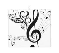 Poadnly Musica Chiave di violino e nota artistica, Tappetini scolapiatti assorbenti, Tappetino scolapiatti per il bancone della cucina 41x46 cm