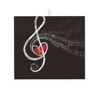 Poadnly Note musicali d'amore, Tappetini scolapiatti assorbenti, Tappetino scolapiatti per il bancone della cucina 41x46 cm