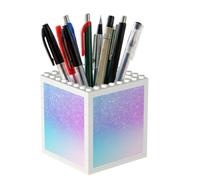 Poadnly Ombre viola rosa glitterato sfumatura blu, Portapenne e portamatite per ufficio, casa e scuola, organizer compatto da scrivania per articoli di cancelleria.