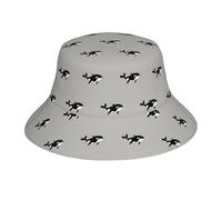 Poadnly Orca Balena Modello Senza Cuciture Stile Cartone Animato, Cappello da Pescatore per Adulti, Cappello da Sole, Berretto da Corsa Riflettente Notturno, Cappelli da Pescatore