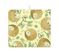 Poadnly Pangolini e margherite, Tappetini scolapiatti assorbenti, Tappetino scolapiatti per il bancone della cucina 41x46 cm