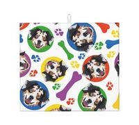 Poadnly Pastore australiano colorato e giocoso, Tappetini scolapiatti assorbenti, Tappetino scolapiatti per il bancone della cucina 41x46 cm