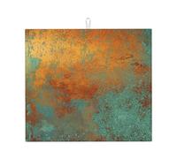 Poadnly Patina di rame ricca alla moda metallizzata, Tappetini scolapiatti assorbenti, Tappetino scolapiatti per il bancone della cucina 41x46 cm