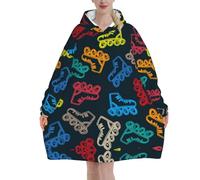 Poadnly Pattini colorati e luminosi,Felpa con cappuccio oversize da donna, felpa con cappuccio, coperta in flanella