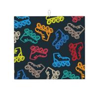 Poadnly Pattini colorati e luminosi, Tappetini scolapiatti assorbenti, Tappetino scolapiatti per il bancone della cucina 41x46 cm