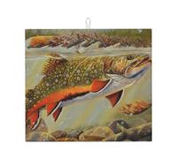 Poadnly Pesca alla trota a mosca, Tappetini scolapiatti assorbenti, Tappetino scolapiatti per il bancone della cucina 41x46 cm