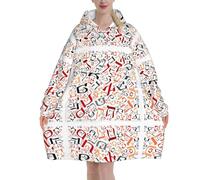 Poadnly Polvere creativa dell'alfabeto ebraico,Felpa con cappuccio oversize da donna, felpa con cappuccio, coperta in flanella