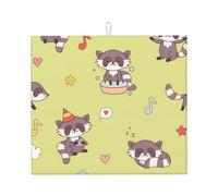 Poadnly Procione Kawaii carino, Tappetini scolapiatti assorbenti, Tappetino scolapiatti per il bancone della cucina 41x46 cm