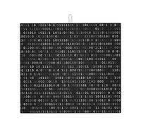 Poadnly Programmatore Codice Nero Nero, Tappetini scolapiatti assorbenti, Tappetino scolapiatti per il bancone della cucina 41x46 cm