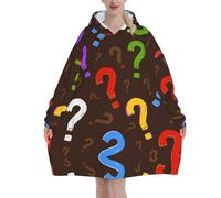 Poadnly Punto interrogativo colorato,Felpa con cappuccio oversize da donna, felpa con cappuccio, coperta in flanella