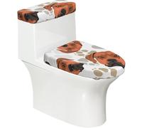 Poadnly Rhodesian Ridgeback con Amore,Set di 2 Copri Coperchio per WC riutilizzabili, Resistenti alla Polvere e agli Schizzi, Ideali per Il Bagno.