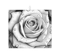 Poadnly Rosa bianca nera, Tappetini scolapiatti assorbenti, Tappetino scolapiatti per il bancone della cucina 41x46 cm