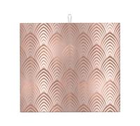 Poadnly Rosa, grigio rame, conchiglie art déco, squame, Tappetini scolapiatti assorbenti, Tappetino scolapiatti per il bancone della cucina 41x46 cm